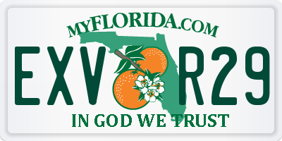 FL license plate EXVR29