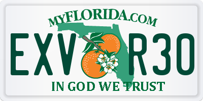 FL license plate EXVR30