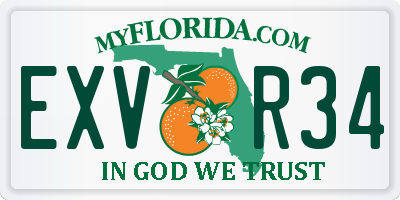 FL license plate EXVR34