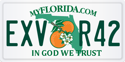 FL license plate EXVR42