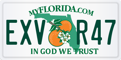 FL license plate EXVR47