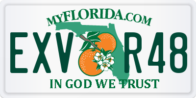 FL license plate EXVR48