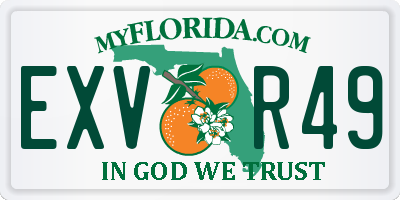 FL license plate EXVR49