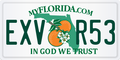 FL license plate EXVR53