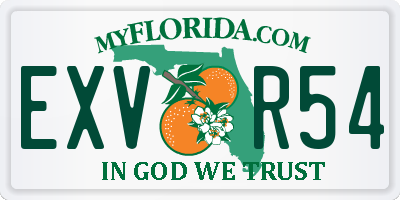 FL license plate EXVR54