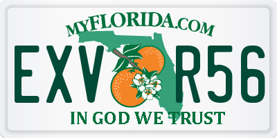 FL license plate EXVR56