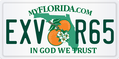 FL license plate EXVR65