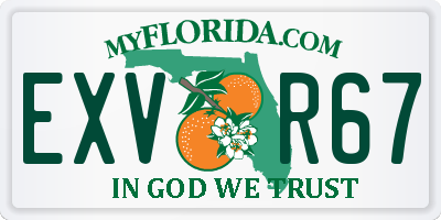 FL license plate EXVR67
