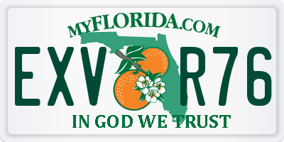 FL license plate EXVR76
