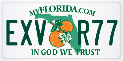 FL license plate EXVR77