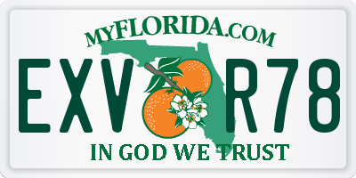 FL license plate EXVR78