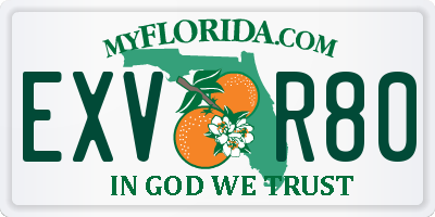FL license plate EXVR80