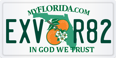FL license plate EXVR82