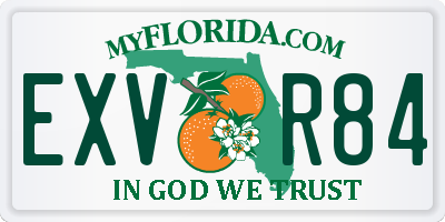 FL license plate EXVR84