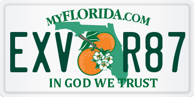FL license plate EXVR87