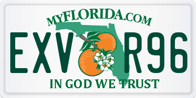 FL license plate EXVR96