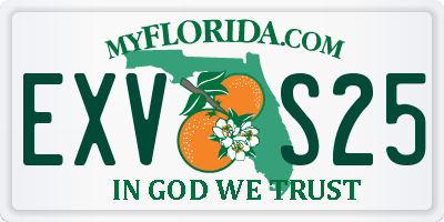 FL license plate EXVS25