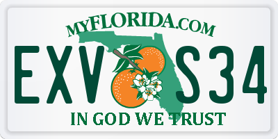 FL license plate EXVS34