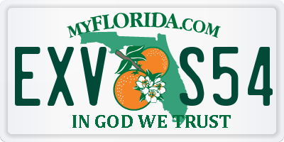 FL license plate EXVS54
