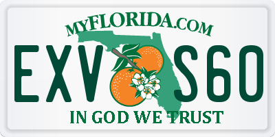 FL license plate EXVS60