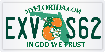 FL license plate EXVS62