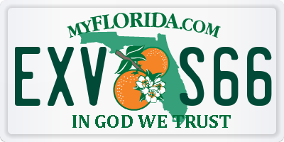 FL license plate EXVS66