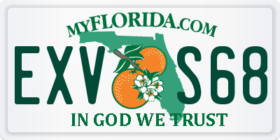 FL license plate EXVS68