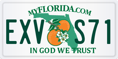 FL license plate EXVS71