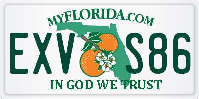 FL license plate EXVS86