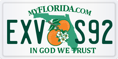 FL license plate EXVS92