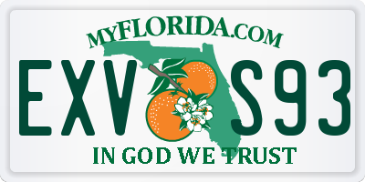 FL license plate EXVS93
