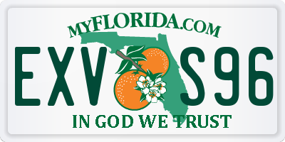 FL license plate EXVS96