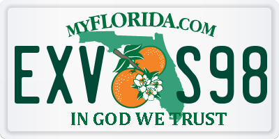 FL license plate EXVS98