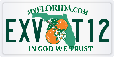 FL license plate EXVT12