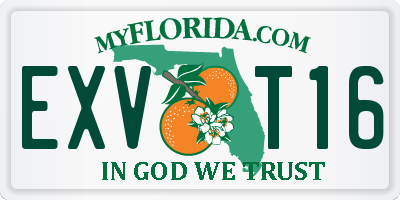 FL license plate EXVT16