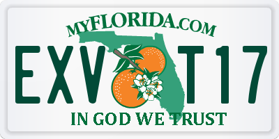 FL license plate EXVT17