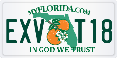 FL license plate EXVT18