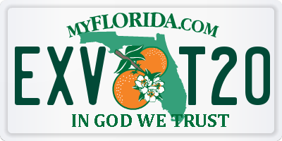 FL license plate EXVT20
