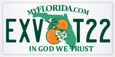 FL license plate EXVT22