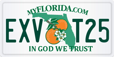 FL license plate EXVT25