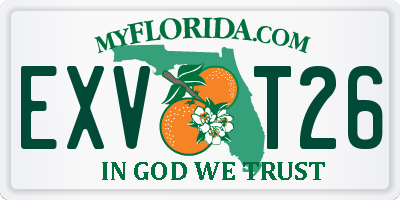 FL license plate EXVT26