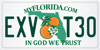 FL license plate EXVT30
