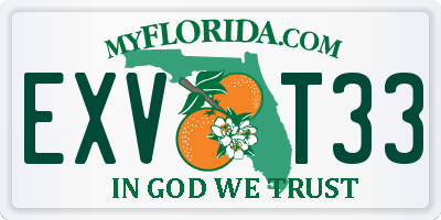 FL license plate EXVT33