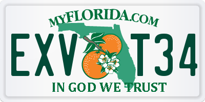 FL license plate EXVT34