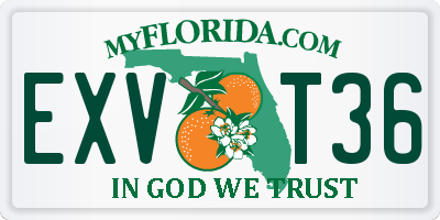 FL license plate EXVT36