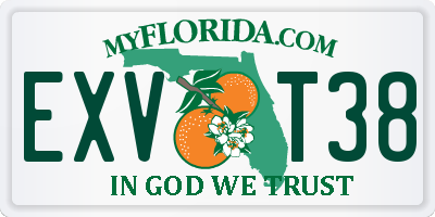 FL license plate EXVT38