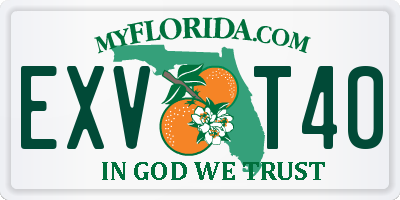 FL license plate EXVT40