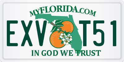 FL license plate EXVT51