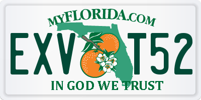 FL license plate EXVT52