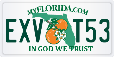 FL license plate EXVT53